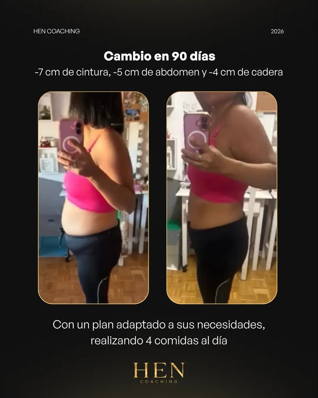 Antes y después de un cliente de HEN Coaching
