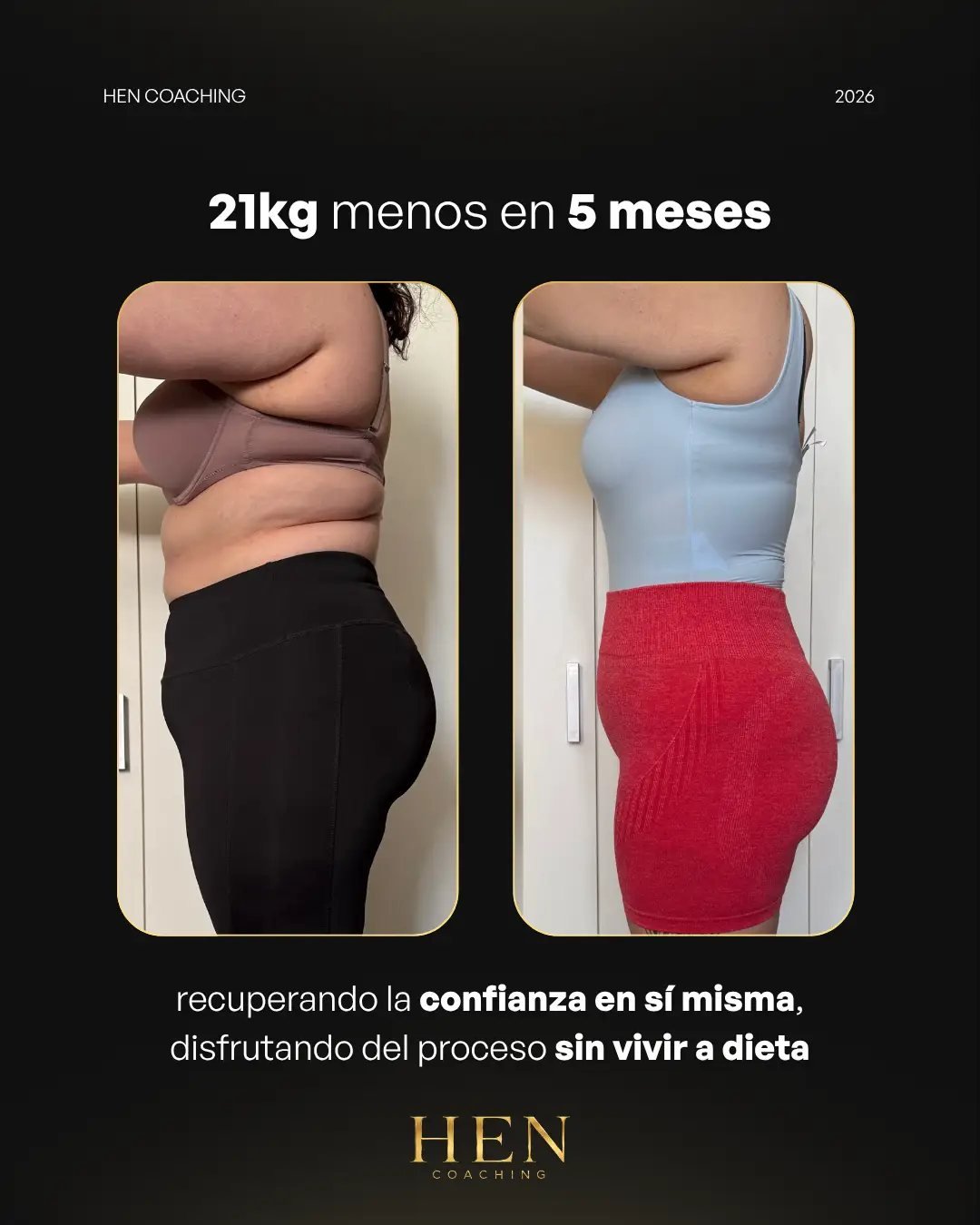 Antes y después de un cliente de HEN Coaching