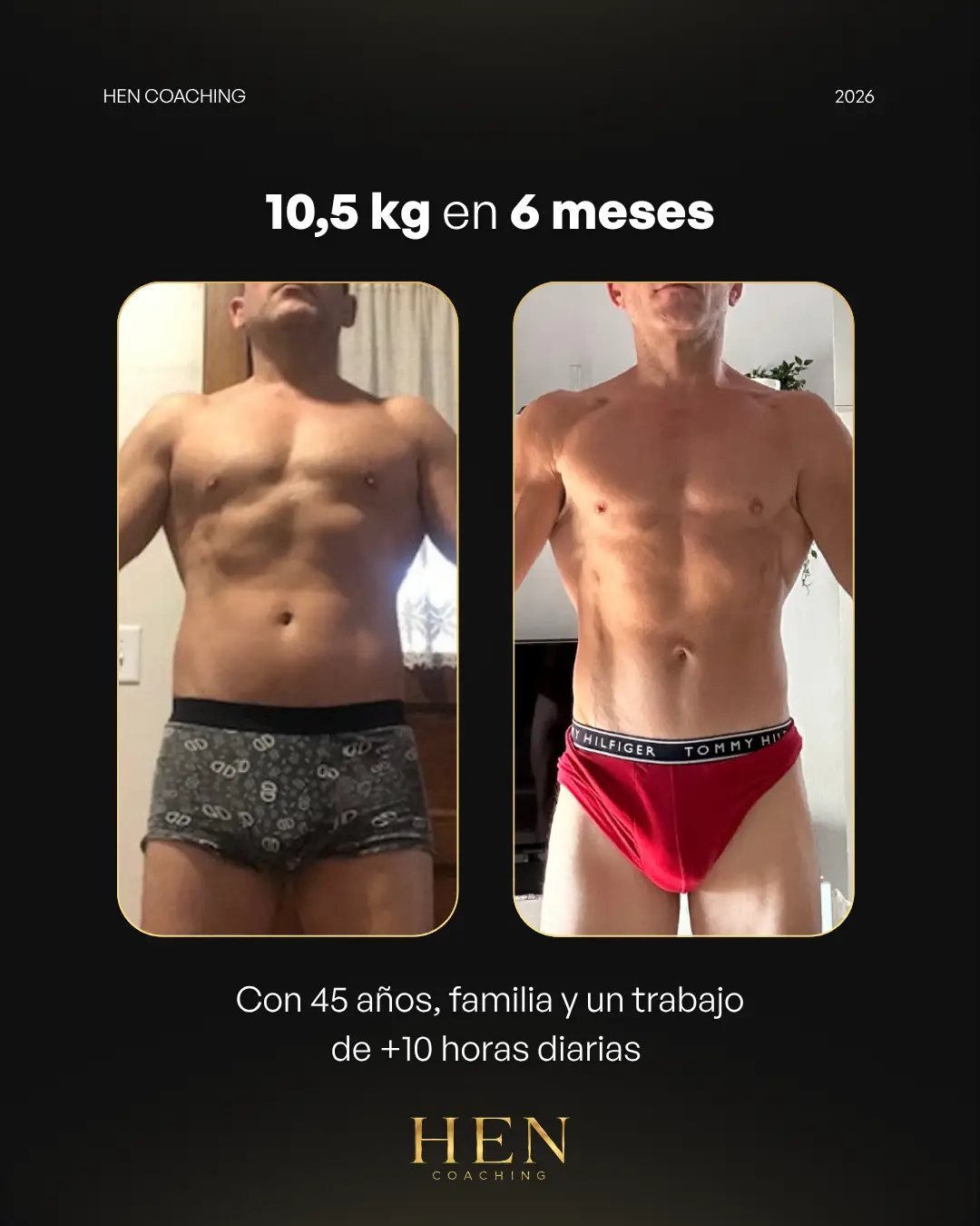 Antes y después de un cliente de HEN Coaching